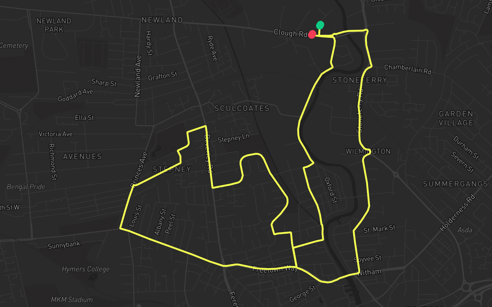 Route 5 route map