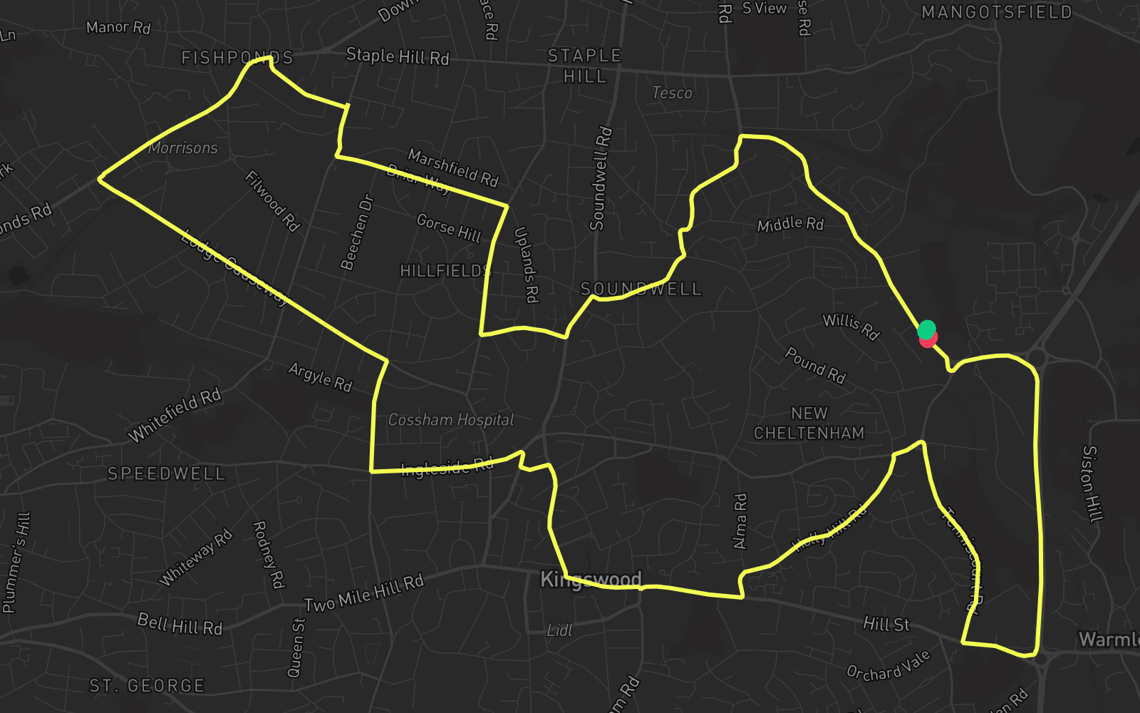 Route 1 route map
